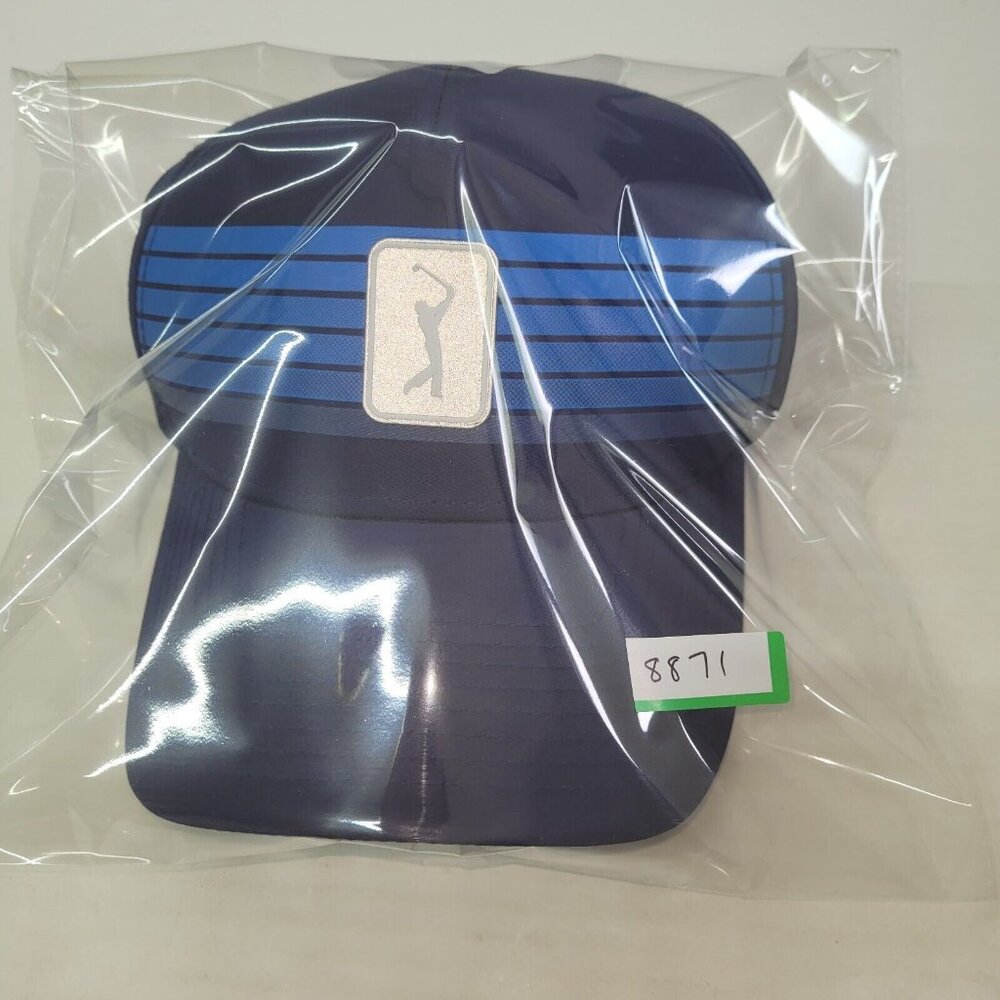 Pro Series Hat Cap Mens Golf Blue Performance Logo‎ Hook & Loop Back - Picture 10 of 10